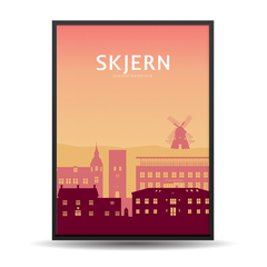 Skjern City Shapes Sunset