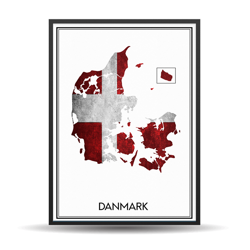 Danmark Rustic Map